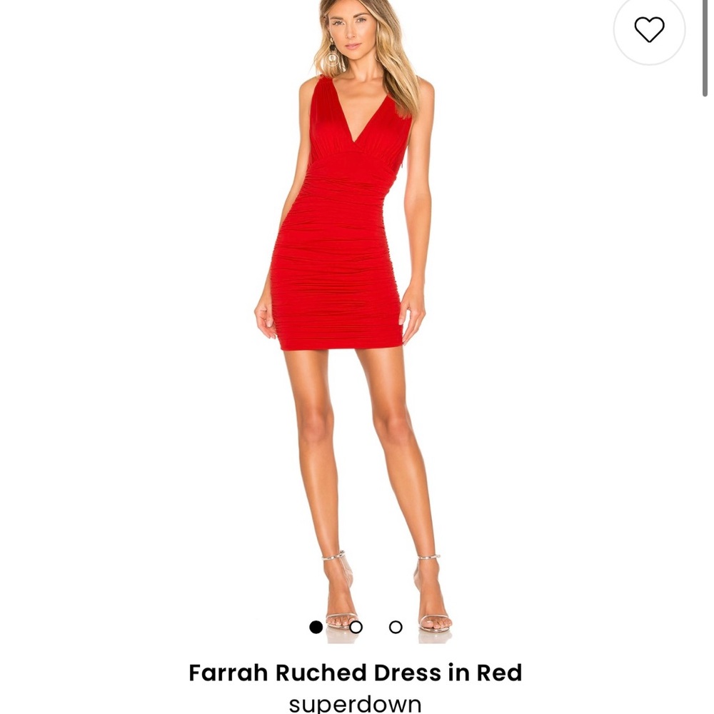 Revolve Superdown Ruched Red Dress New Without Tags
